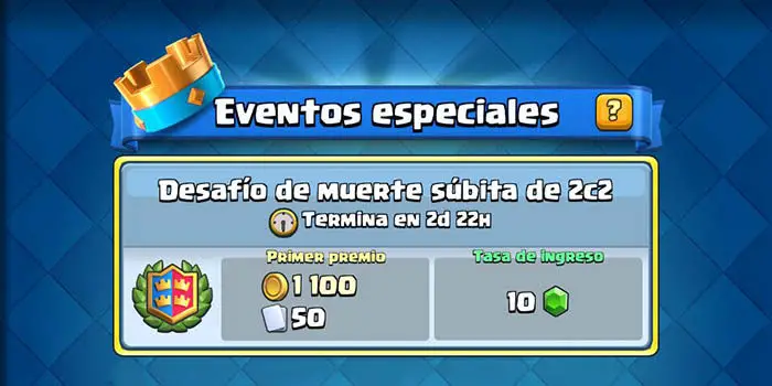 muerte subita 2c2 clash royale