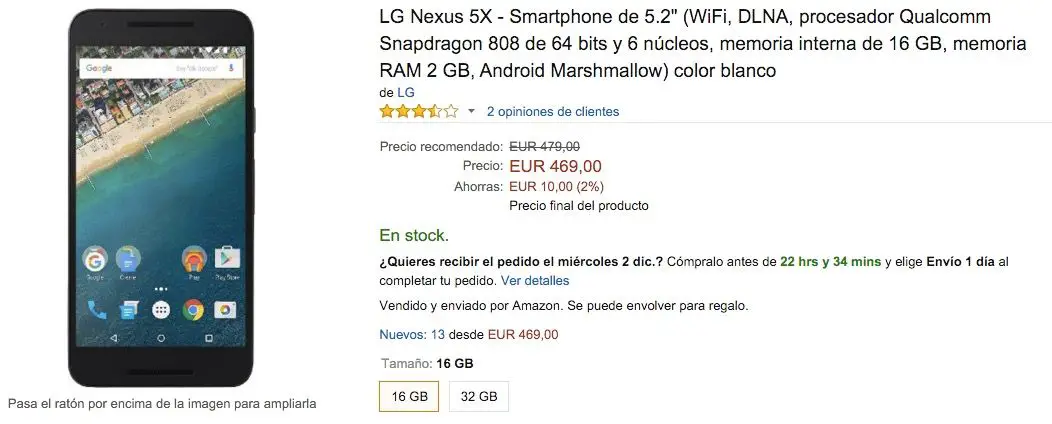 Nexus 5x günstiger bei Amazon