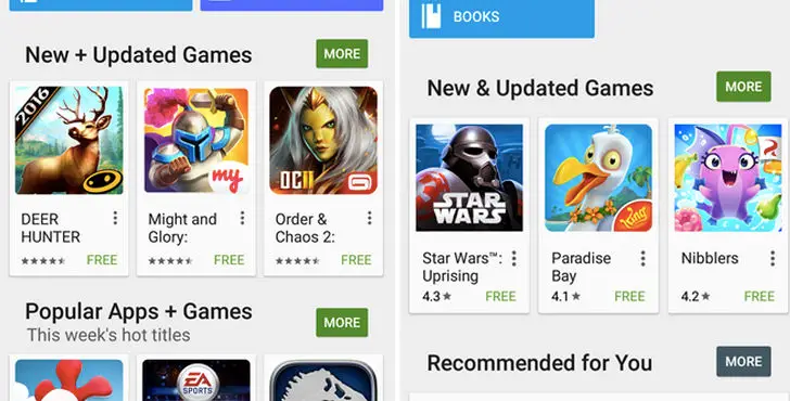 Nuevos cambios en las valoraciones de aplicaciones de Google Play