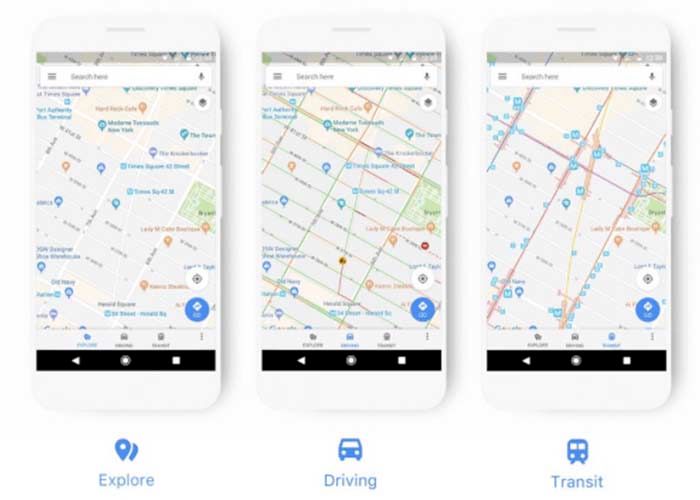 neues Design Google Maps