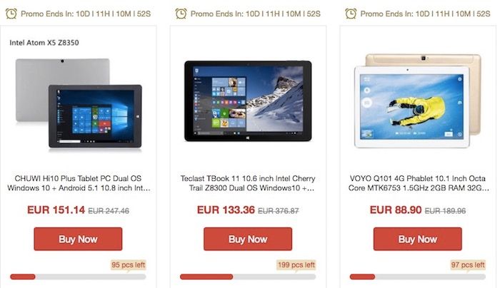 Angebote zu Tablets und Laptops bei GeekBuying,