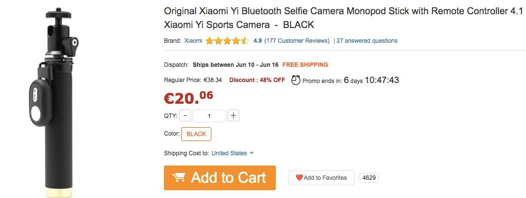 Selfie Stick Xiaomi Angebot