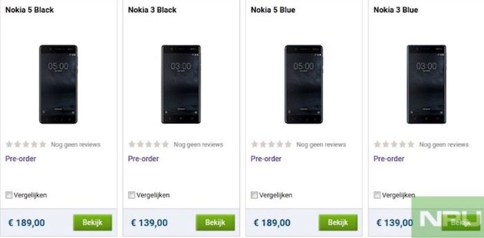 Preise von Nokia 3, 5 und 6