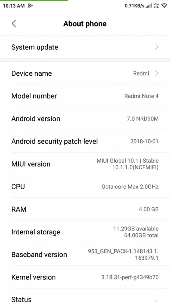 redmi note 4 miui 10