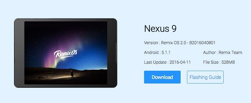 remix os nexus 9