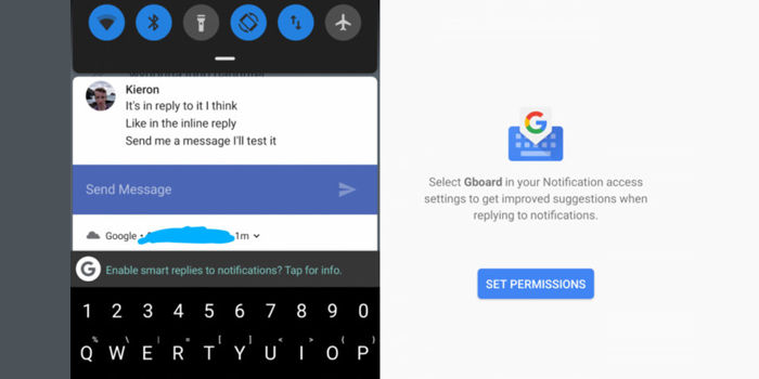 intelligente Antworten gboard