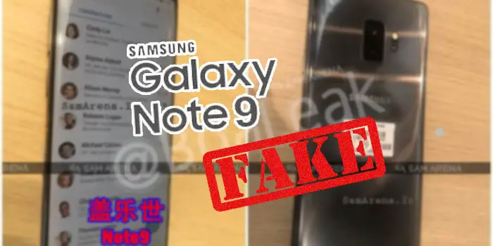 samsung galaxy note 9 filtrado falso