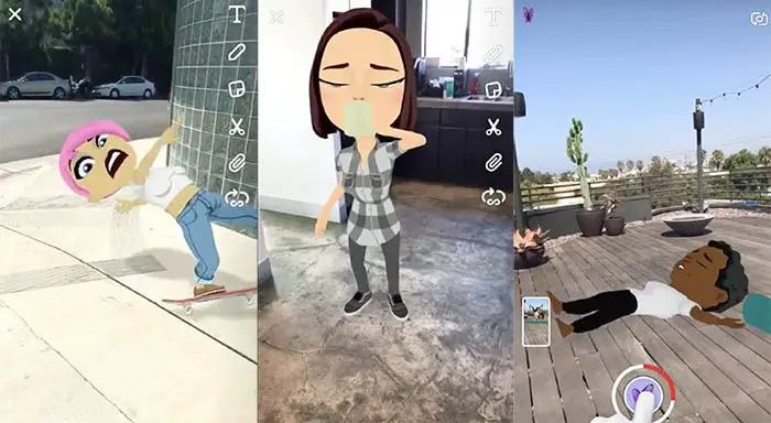 Snapchat Bitmoji in Augmented Reality