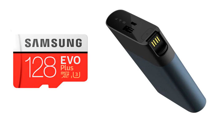 Samsung EVO-Karte und tragbarer Xiaomi-Router