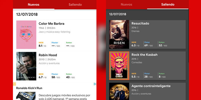 upflix aplicacion beendet die Filmreihe