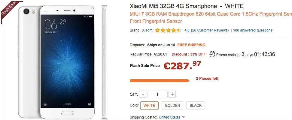 Xiaomi Mi5 günstiges Angebot