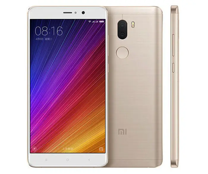 Xiaomi Mi5s Plus goldene Vorderseite hinten