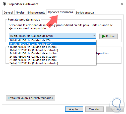 Fehler ohne Sound in Windows 10 beheben, indem die Soundkonfiguration 4.png überprüft wird