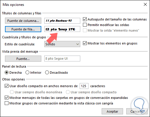 Erhöhen Sie die Größe und ändern Sie den Schriftarttyp Outlook 2019 und Outlook 2016-6.png