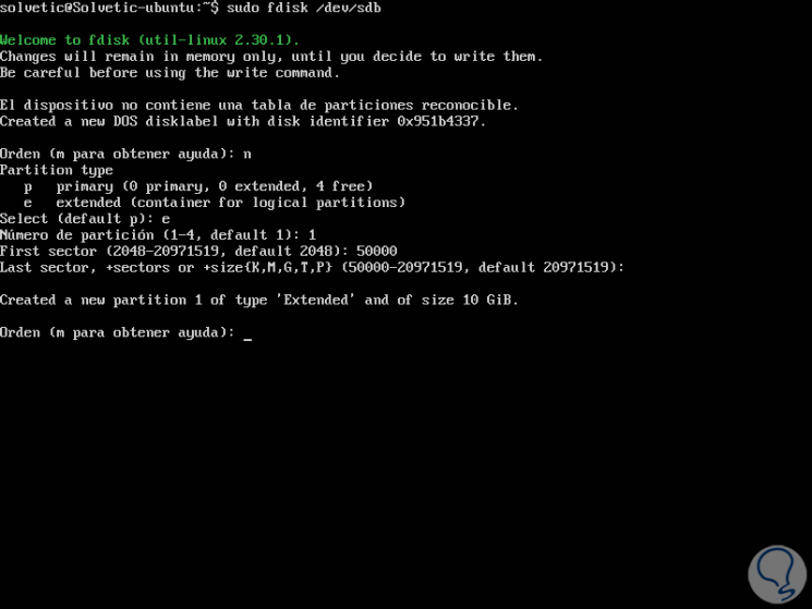 Verwenden Sie den Befehl Fdisk, um Partitionen unter Linux 7.png zu verwalten