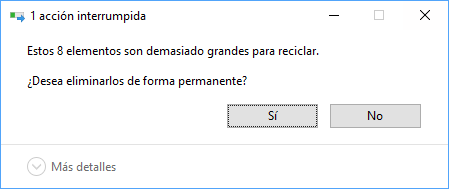 Fehlerbehebung - "Diese Elemente sind zu groß für das Recycling" in Windows 10. 2.png