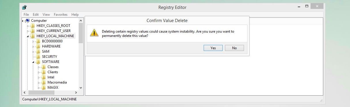 Registrierungseditor in Windows 10