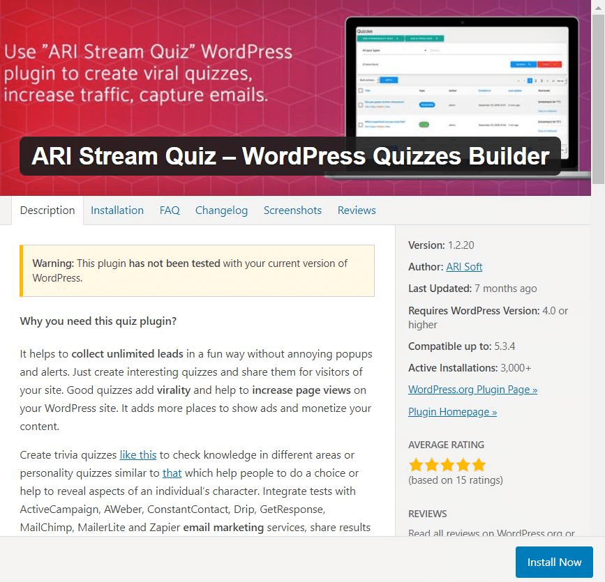 das Quiz-Plugin für WordPress ARI Stream Quiz