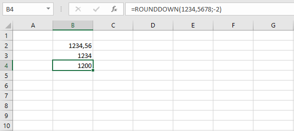 Einfache Version der RUNDLOSEN Formel in Excel