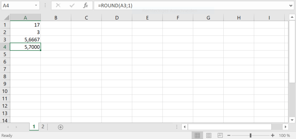 Excel: RUNDE Funktion
