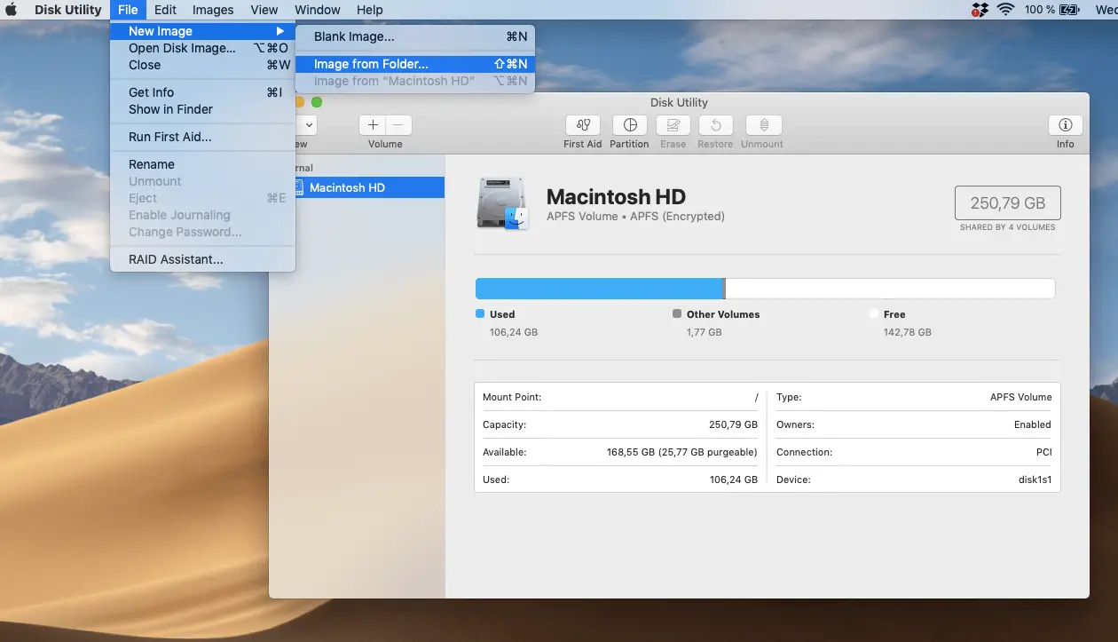 Neues Image in? Disk Utility?
