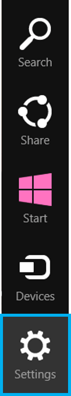 Windows 8: Charms-Leiste