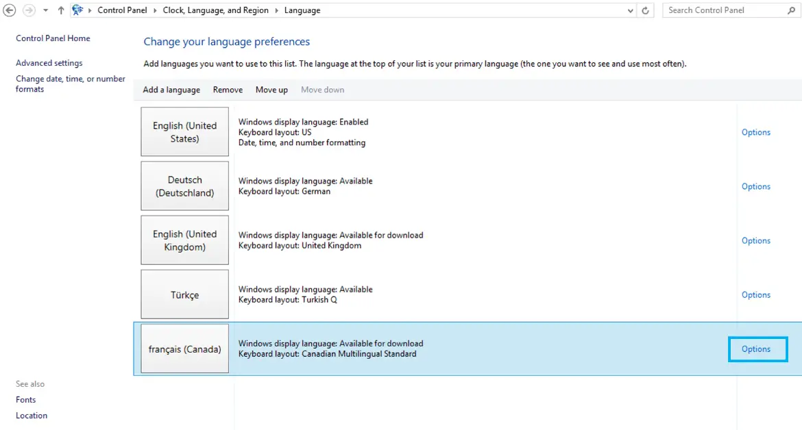 Windows 8: Neue Sprache (n) und Sprachpaket (e) hinzufügen