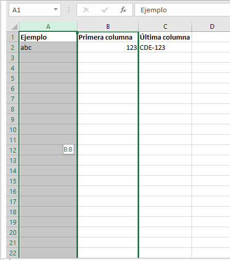 Excel: Angabe der neuen Spaltenposition