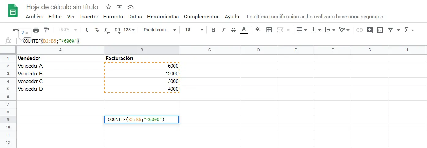 Google Sheets: COUNTIF-Funktion mit einer Bedingung 