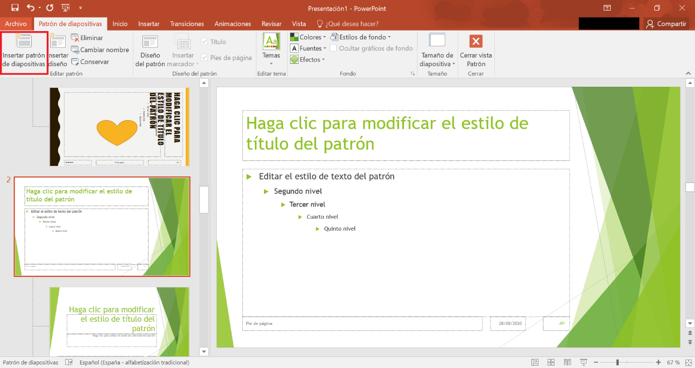 So erstellen Sie einen zweiten Folienmaster in PowerPoint 2019