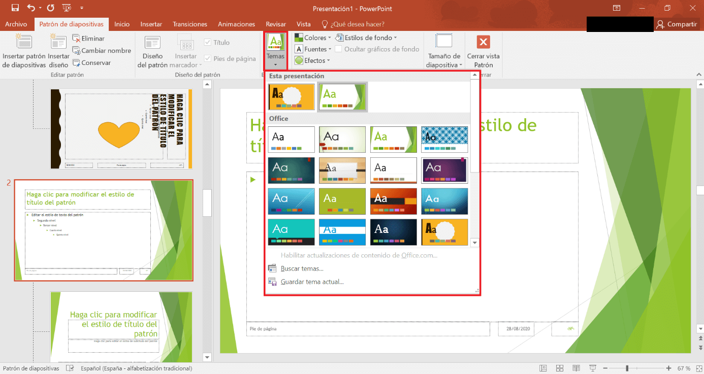 Arbeiten Sie mit zwei oder mehr Folienmastern in PowerPoint 2019