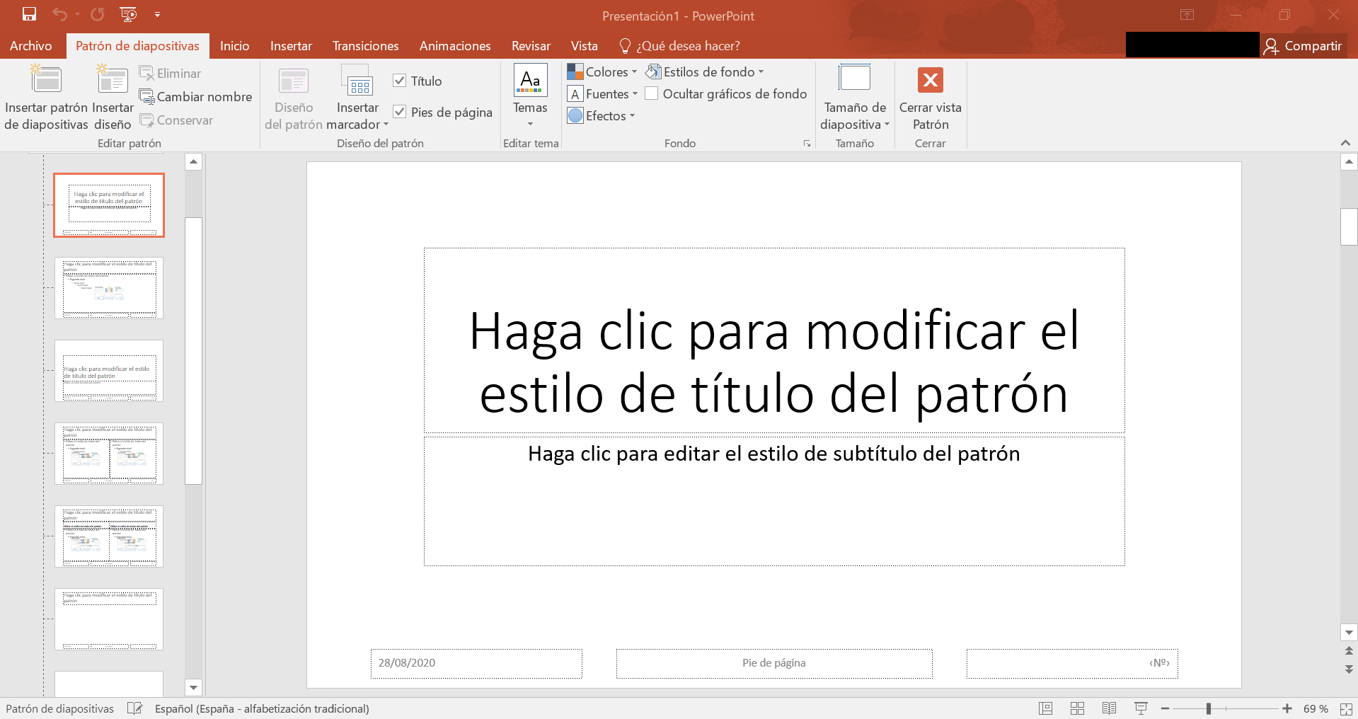 Folienmasteransicht in PowerPoint 2019