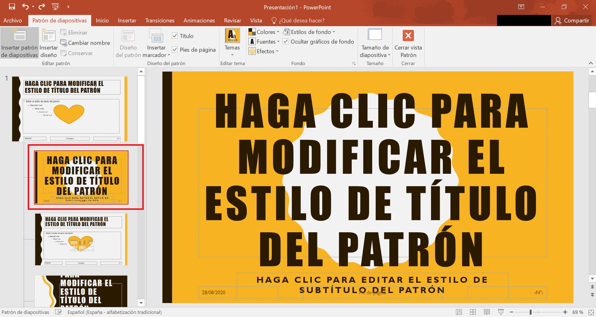 Bearbeiten Sie die verschiedenen Folienentwürfe für PowerPoint 2019