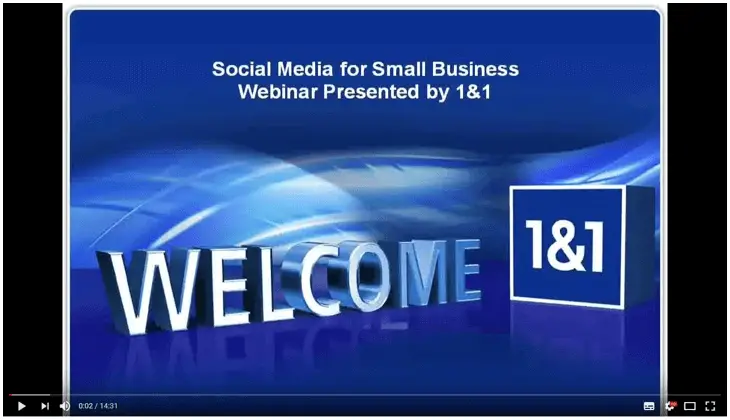 Screenshot des Webinars? Social Media für kleine Unternehmen? von IONOS
