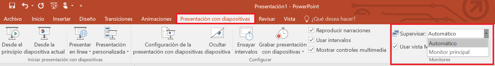 Wählen Sie den PowerPoint-Präsentationsbildschirm
