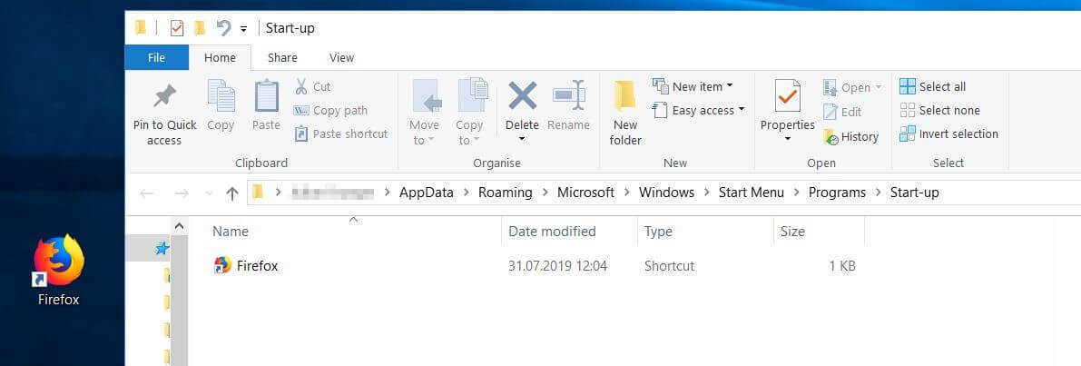 Benutzerspezifische Windows 10-Startordnerverknüpfung