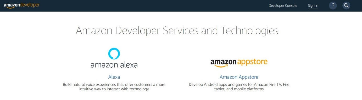 Amazon Developer Services - Startseite