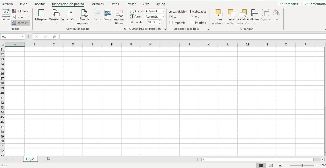 Excel-Druckbereich auf einem leeren Arbeitsblatt