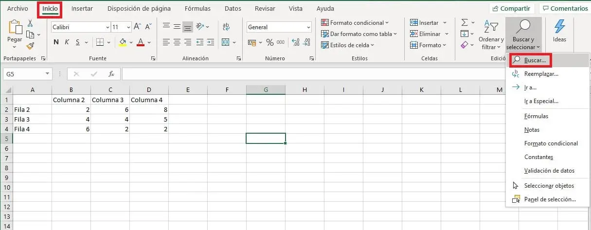 Suchen und Ersetzen in Excel: Zugriff über Menü