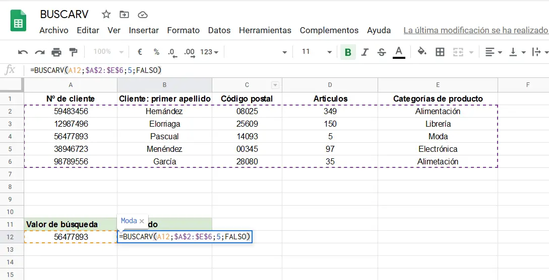 VLOOKUP auf Google Sheets