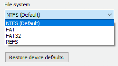 Windows 10: Formatierung von Unità USB