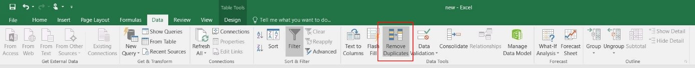 Menü? Daten? in Excel 2016