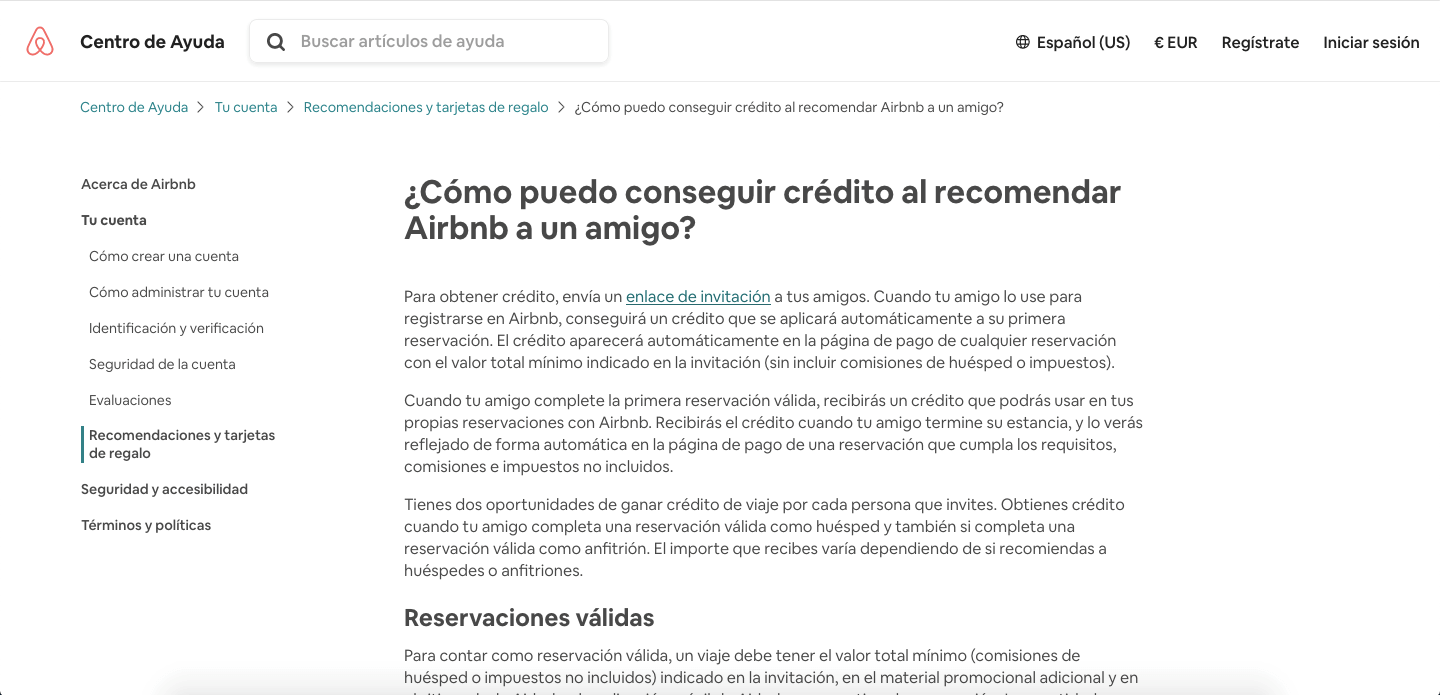 Empfehlung Marketingbeispiel auf Airbnb