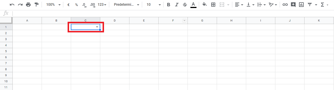 Google Sheets: Dropdown-Menü