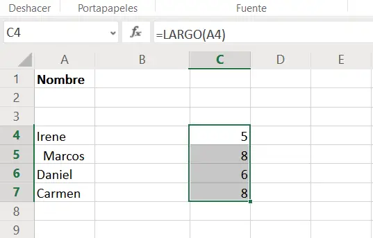 Excel: Überprüfen Sie die Anzahl der Zeichen mit der LONG-Funktion 