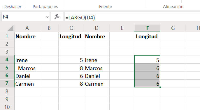 Excel: Überprüfen der Anzahl der Zeichen mit der Funktion LONG