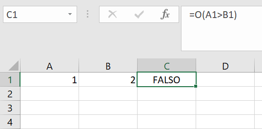 Excel-Funktion ODER mit einem einzigen Argument.