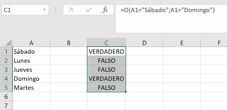 Excel-Funktion ODER mit mehr als einer Bedingung im Textformat.