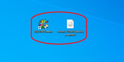 Ubuntu ISO File und LinuxLive USB Creator auf dem Desktop