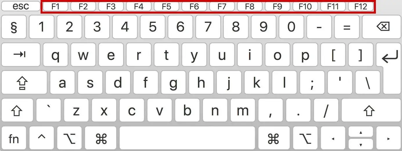 Funktionstasten auf einer Mac-Tastatur